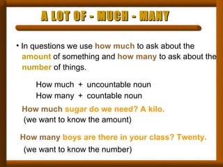 A Lotof Much Many A Little A Few | PPT