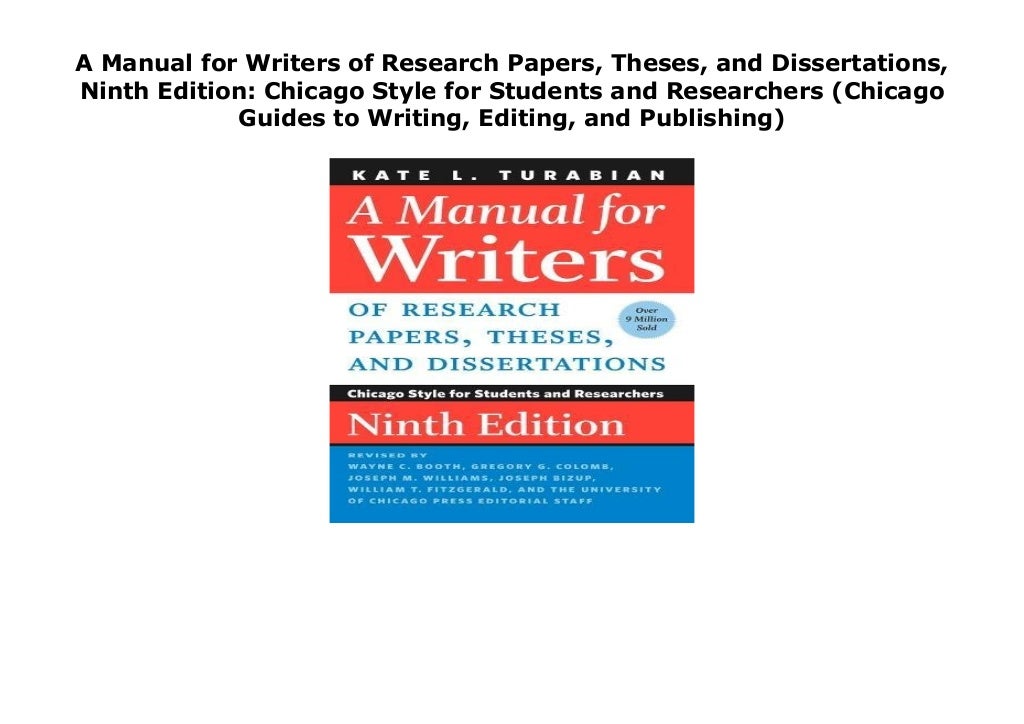 A Manual for Writers of Research Papers, Theses, and Dissertations