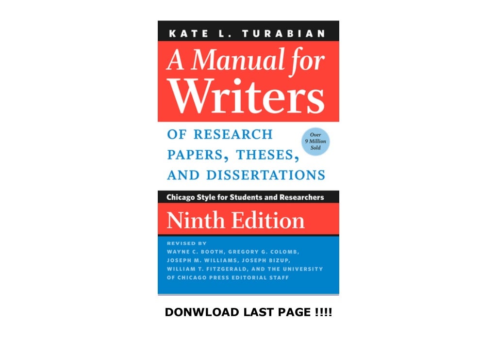 a manual for writers of research papers theses and dissertations pdf free download