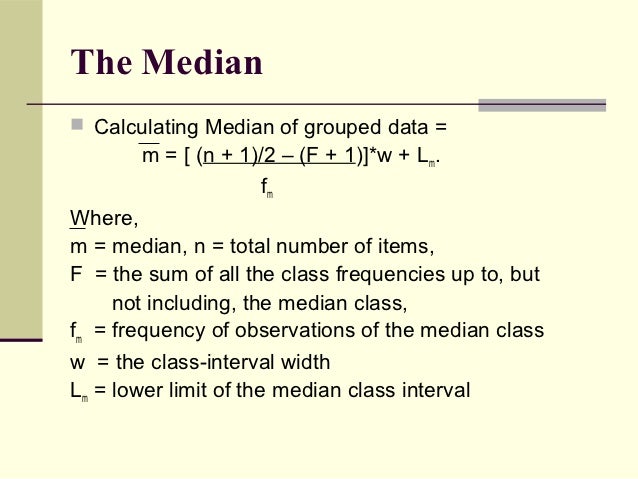 A Measure Of Central Tendency