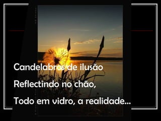 Candelabros de ilusão Reflectindo no chão, Todo em vidro, a realidade… 