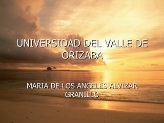 UNIVERSIDAD DEL VALLE DE ORIZABA MARIA DE LOS ANGELES ALVIZAR GRANILLO 
