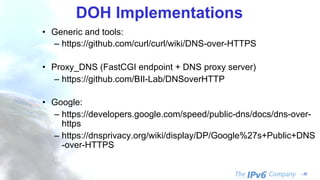 A new Internet? Intro to HTTP/2, QUIC, DoH and DNS over QUIC | PDF