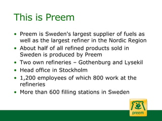 A new structure for Preem's intranet | PPT