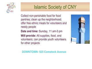 Honey Tree Day CarePaint5classroom walls and hallway at the Greater East Syracuse Day Care at Eastwood Baptist Church.Response: LeMoyne College students will fill the volunteer needs.EASTWOOD: 3212 James Street