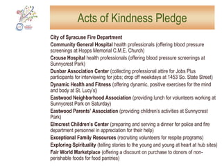 Vet Farms of BaldwinsvilleDevelop the vegetable garden which involves veterans in growing food that enhances the health and nutrition for people in need. Needed: Volunteers, materials, food, donations of farm equipment (especially a farm tractor)Can provide: Veterans willing to work, food, some materialsTo volunteer: email aokvolunteer@syracusenewtimes.comBALDWINSVILLE