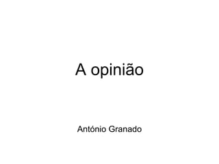 A opinião António Granado 