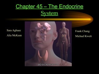 Chapter 45 – The Endocrine  System Sara Aghaee Alia McKean Frank Chang Michael Kwett 
