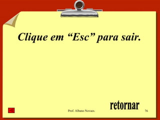 Clique em “Esc” para sair. retornar 