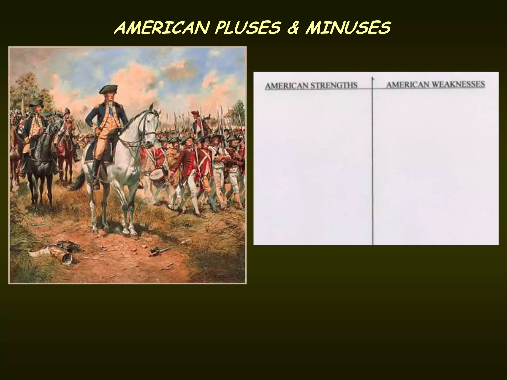 AMERICAN PLUSES & MINUSES
 