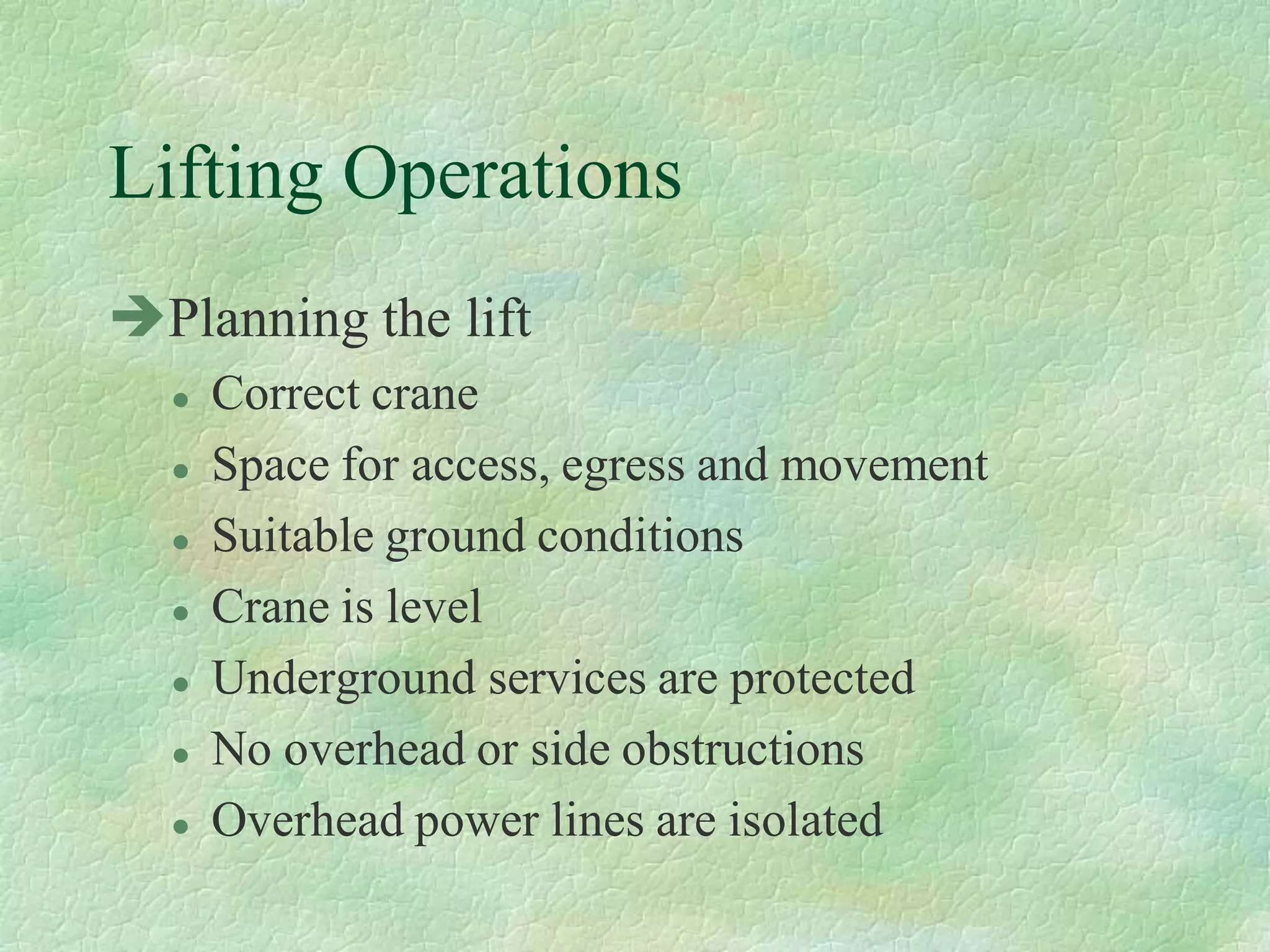 A Part 6 Lifting Operations