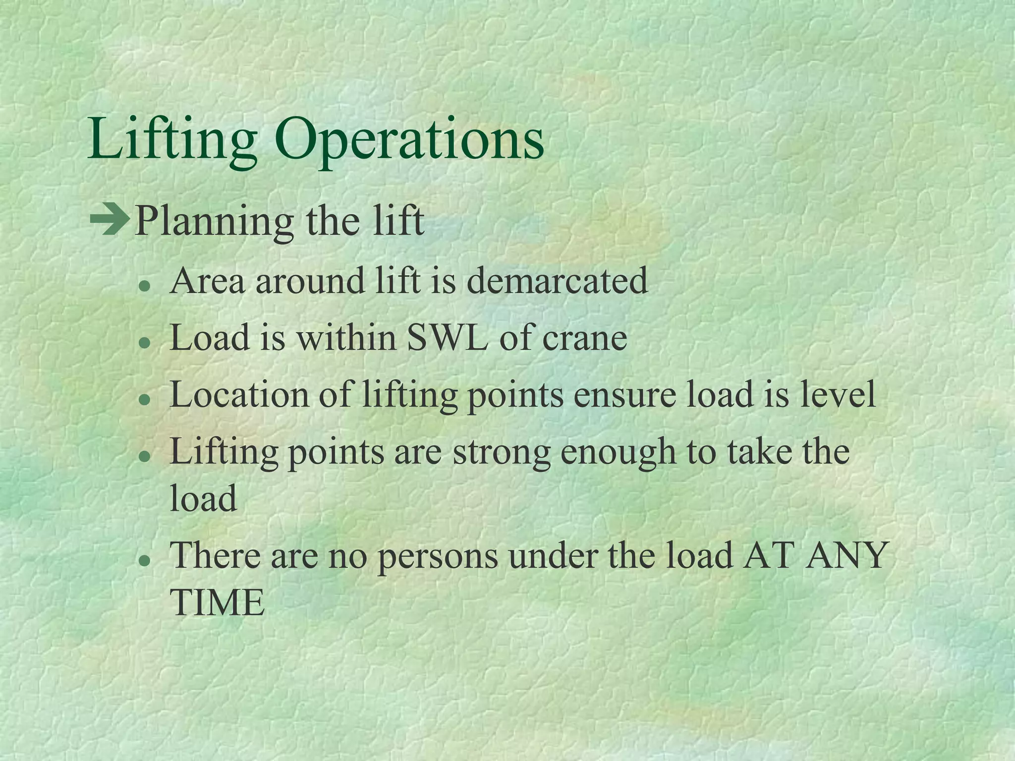 A Part 6 Lifting Operations