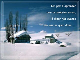 Ter paz é aprender com os próprios erros, é dizer não quando não que se quer dizer...   