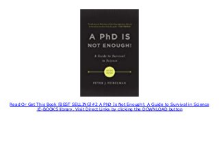phd is not enough