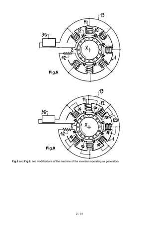 Fig.6 and Fig.9, two modifications of the machine of the invention operating as generators.
2 - 31
 