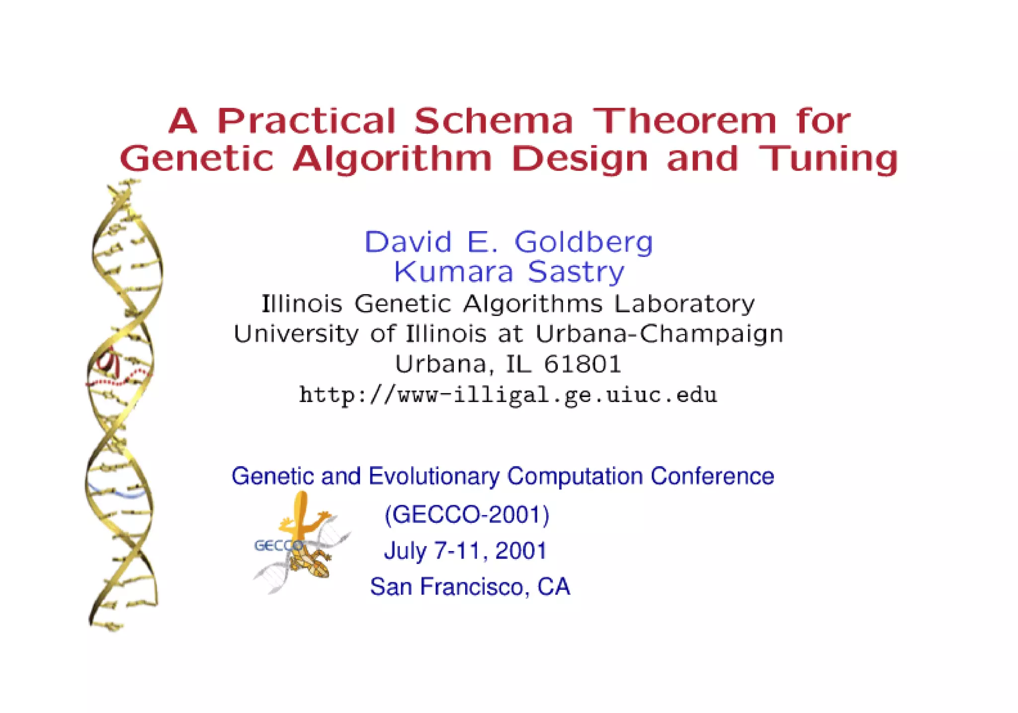 A Practical Schema Theorem for Genetic Algorithm Design and Tuning | PDF