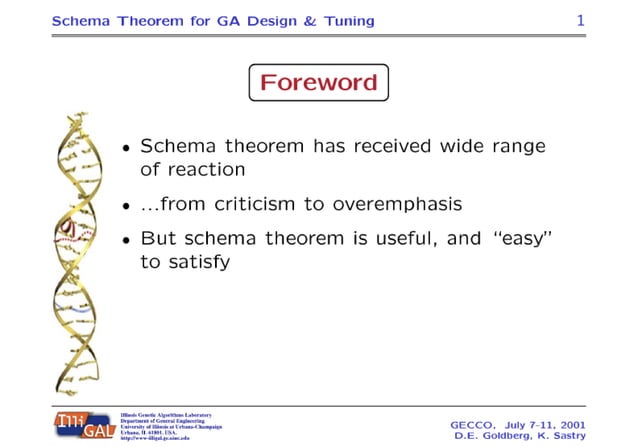 A Practical Schema Theorem for Genetic Algorithm Design and Tuning | PDF