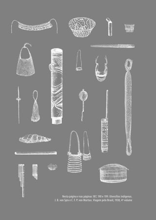 206
Nesta página e nas páginas 187, 190 e 199: Utensílios indígenas.
J. B. von Spix e C. F. P. von Martius. Viagem pelo Brasil, 1938, 4º volume
 