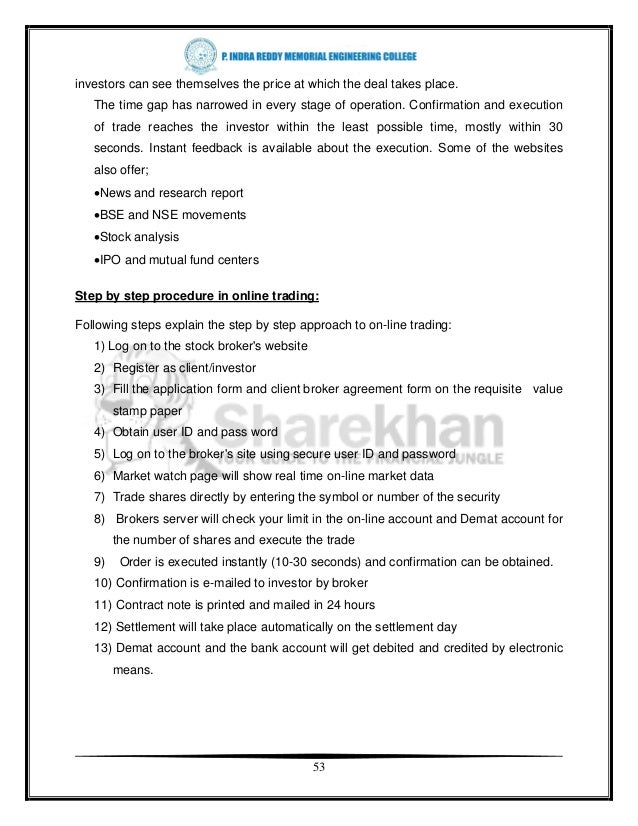 Project report on online stock trading system