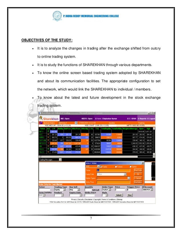Project report online share trading system