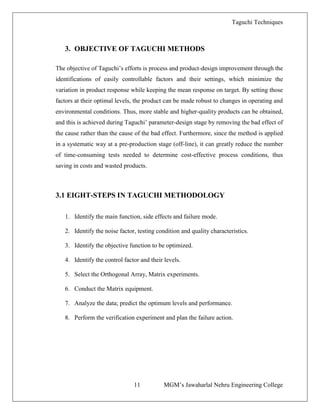 A Report on Taguchi Methods / Techniques - KAUSTUBH BABREKAR | PDF