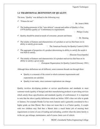 A Report on Taguchi Methods / Techniques - KAUSTUBH BABREKAR | PDF