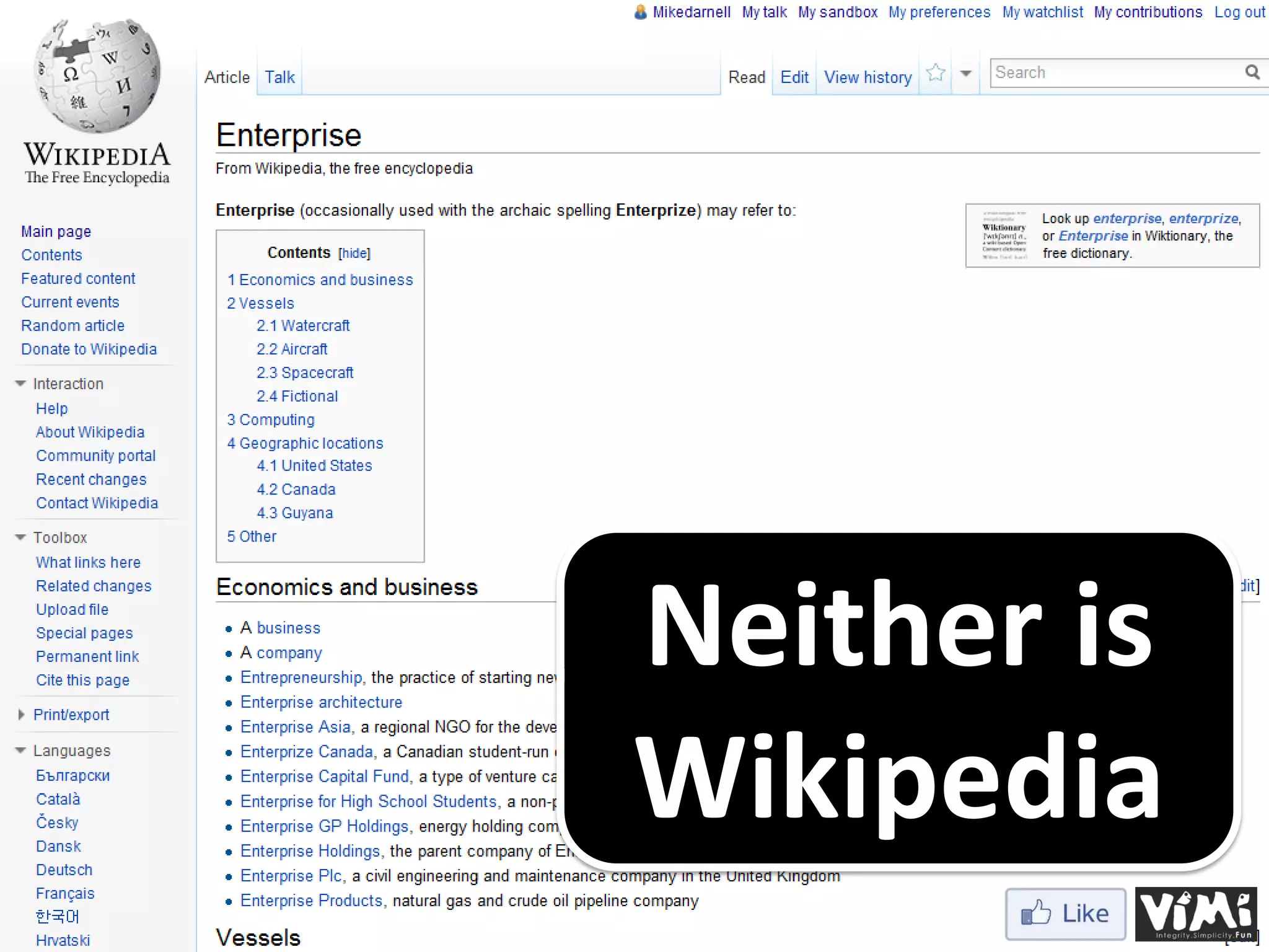 Neither is Wikipedia 