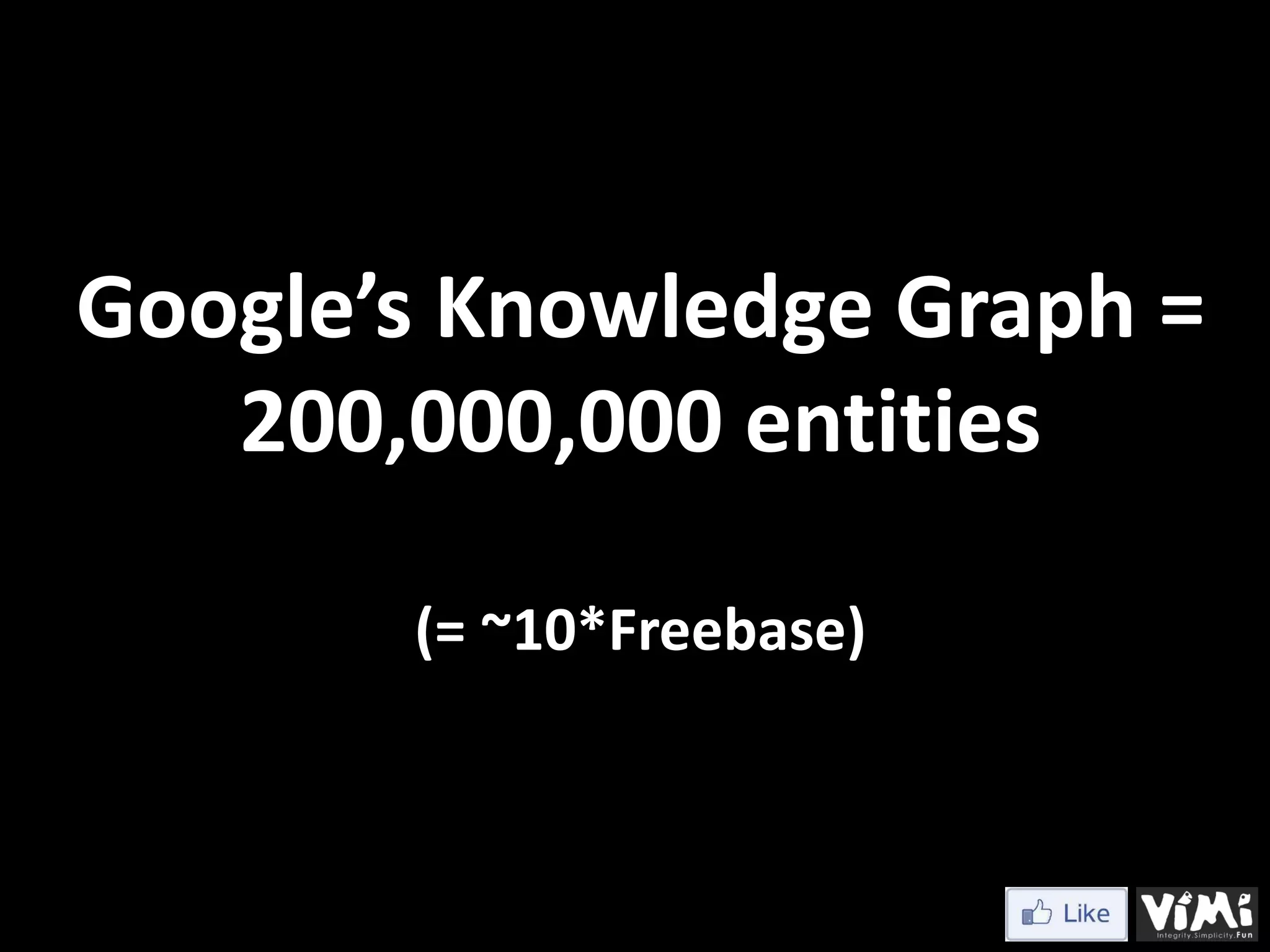 Google’s Knowledge Graph = 200,000,000 entities (= ~10*Freebase) 