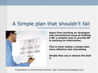A Simple plan that shouldn’t fail Apart from working on strategies and conventional ways of drafting a BP, a simpler way t...