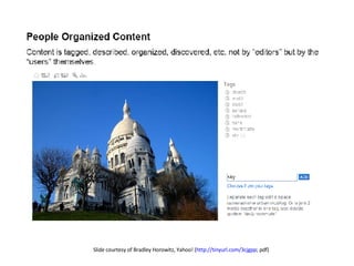 Slide courtesy of Bradley Horowitz, Yahoo! ( http://tinyurl.com/3cjgpp ; pdf) 