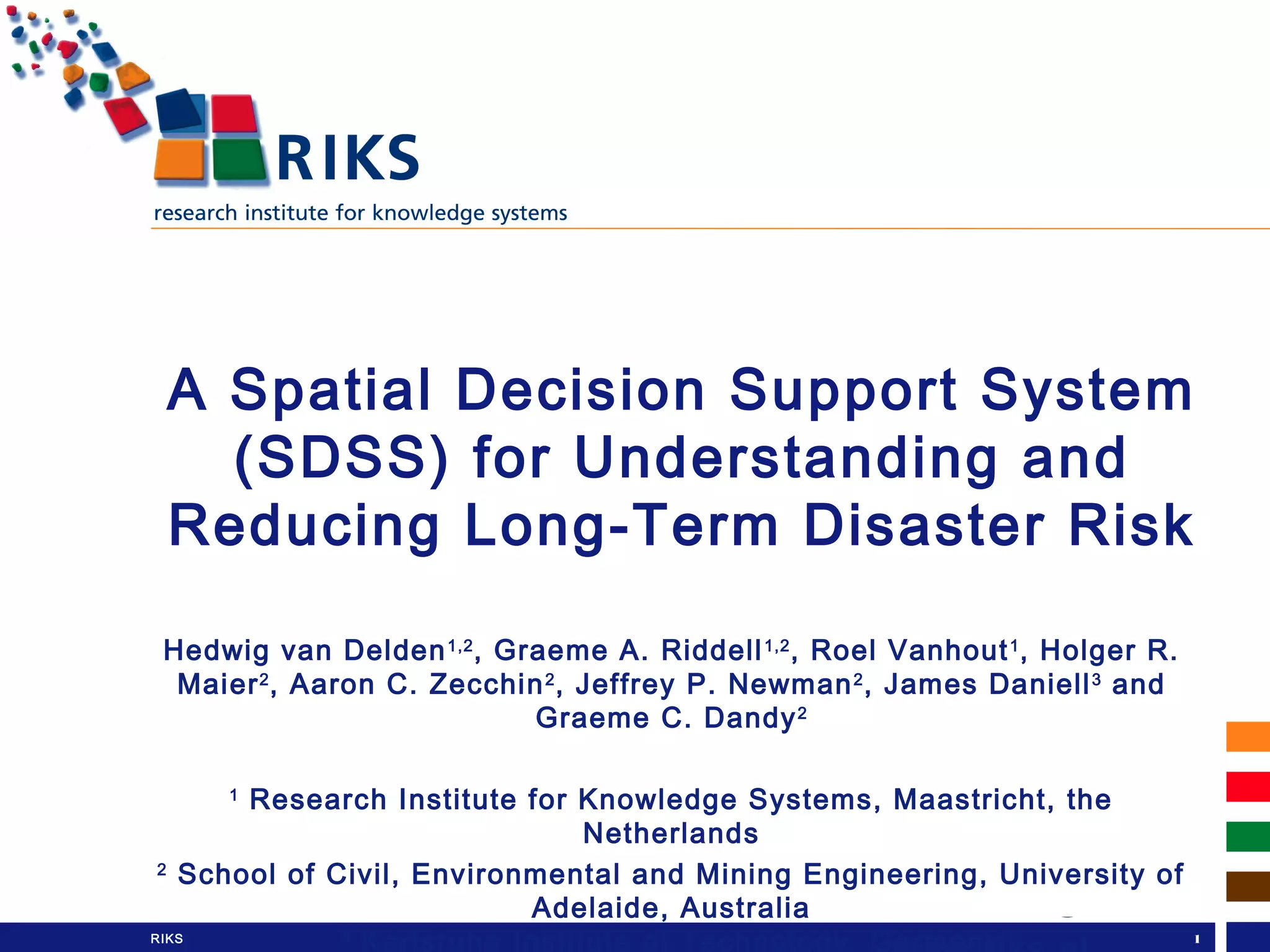 A Spatial Decision Support System (SDSS) for Understanding and Reducing ...
