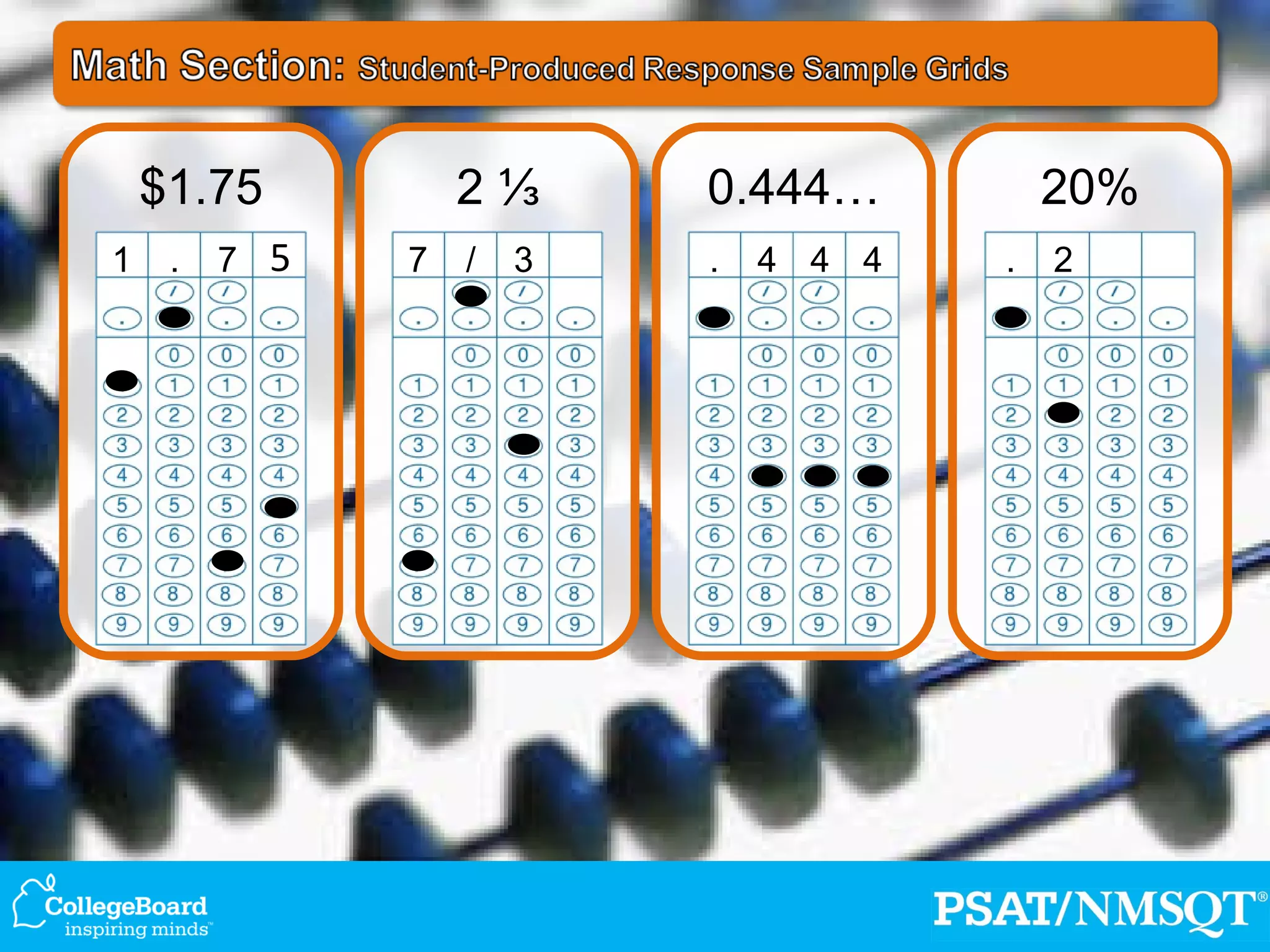 $1.75 2 ⅓ 0.444… 20% 1 . 7 5 7 / 3 . 4 4 4 . 2 