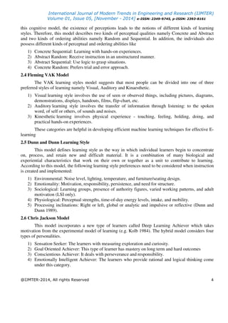 A Survey on Various Learning Styles Used in E-Learning System | PDF