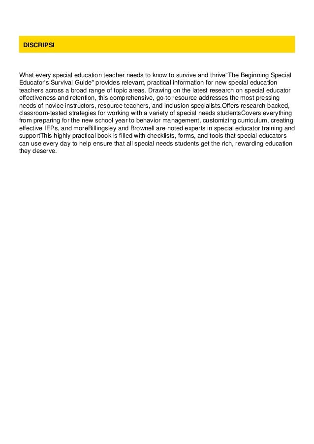Pdf A Survival Guide For New Special Educators Grades K 12 - 