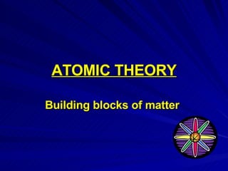 ATOMIC THEORY Building blocks of matter 