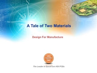 A Tale of Two Materials
Design For Manufacture

The Leader in QuickTurn HDI PCBs

 