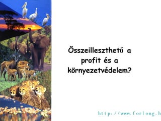 Összeilleszthet ő  a profit és a környezetvédelem? http://www.forlong.hu 