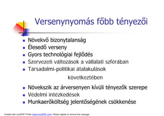 A TerüLeti FejlőDéS HatóTéNyezőInek VáLtozáSa