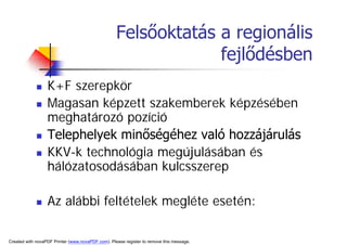 A TerüLeti FejlőDéS HatóTéNyezőInek VáLtozáSa