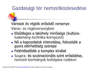 A TerüLeti FejlőDéS HatóTéNyezőInek VáLtozáSa
