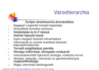 A TerüLeti FejlőDéS HatóTéNyezőInek VáLtozáSa