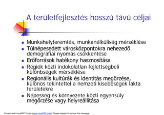 A TerüLeti FejlőDéS HatóTéNyezőInek VáLtozáSa