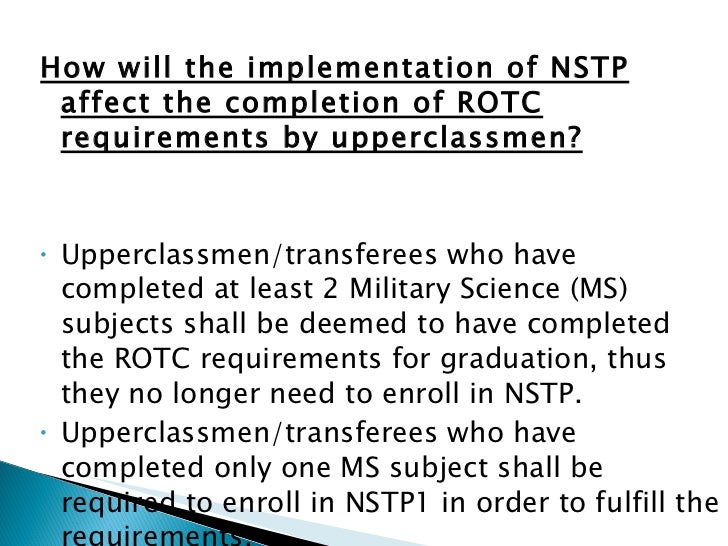 Thesis about national service training program