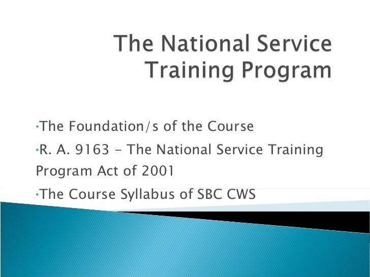 importance of national service training program essay