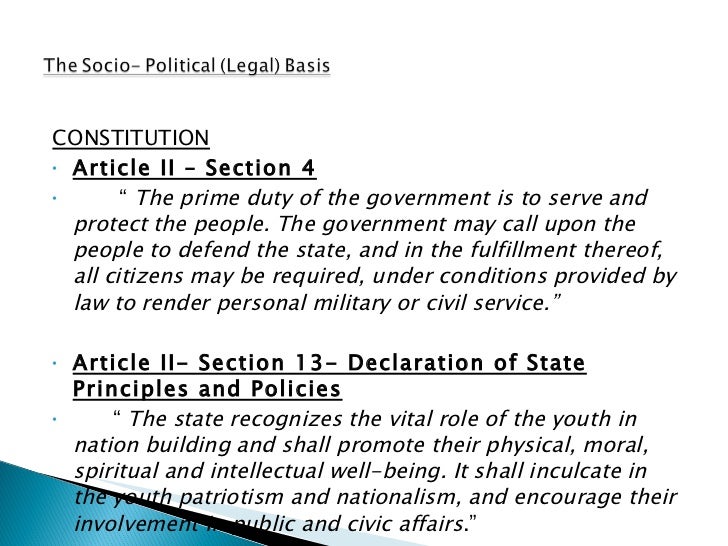 National service training programme essay