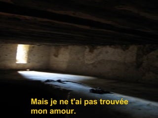 Mais je ne t'ai pas trouvée mon amour.