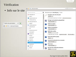 Pas Sage En Seine Juillet 2016
Vérification
● Info sur le site
 