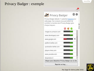 Pas Sage En Seine Juillet 2016
Privacy Badger : exemple
 