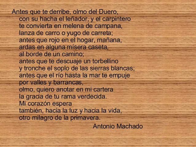 A Un Olmo Seco Antonio Machado | PPT