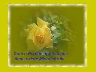 Com o Perdão aprendi que ainda existe Misericórdia 